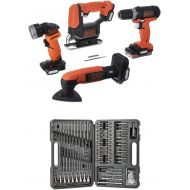 [아마존베스트]BLACK+DECKER BDCK502C1 GoPak 4-Tool Combo Kit with BLACK+DECKER BDA91109 Combination Accessory Set, 109-Piece