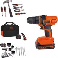 [아마존베스트]BLACK+DECKER 20V MAX Drill & Home Tool Kit, 68 Piece (LDX120PK), Black/Orange