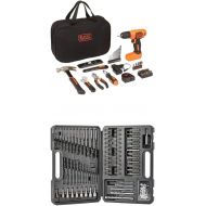 [아마존베스트]BLACK+DECKER 8V Drill & Home Tool Kit, 57 Piece (BDCD8PK) with BLACK+DECKER BDA91109 Combination Accessory Set, 109-Piece