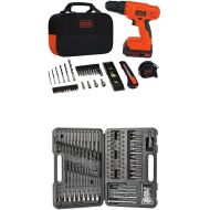 [아마존베스트]BLACK+DECKER 20V MAX Drill & Home Tool Kit, 34 Piece (BDCD120VA) with BLACK+DECKER BDA91109 Combination Accessory Set, 109-Piece