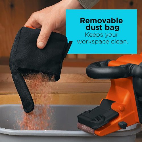  [아마존베스트]BLACK+DECKER Belt Sander with Dust Bag, 7-Amp, 3-Inch by 21-Inch (DS321)