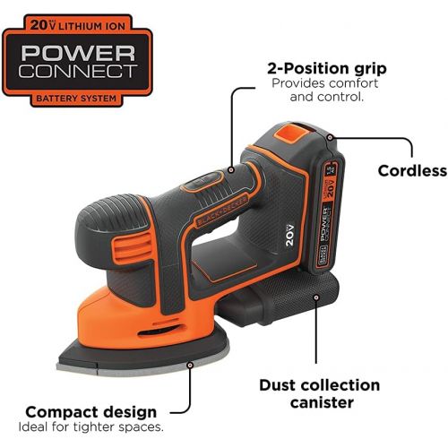  [아마존베스트]BLACK+DECKER 20V MAX Sheet Sander (BDCMS20C)