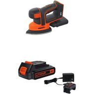 [아마존베스트]BLACK+DECKER 20V MAX Mouse Sander with Lithium Battery & Charger (BDCMS20B & LBXR20CK)