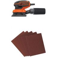 [아마존베스트]BLACK+DECKER BDEQS300 1/4 Sheet Orbital Sander with Paddle Switch Actuati with BLACK+DECKER 74-606 1/4-Inch Assorted Sheet Paper 6-Pack