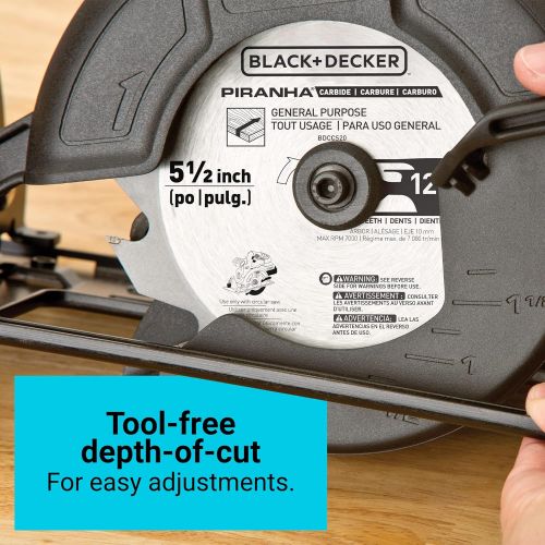  [아마존베스트]BLACK+DECKER 20V MAX 5-1/2-Inch Cordless Circular Saw, Tool Only (BDCCS20B),Medium