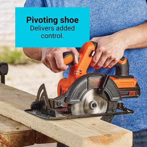  [아마존베스트]BLACK+DECKER 20V MAX 5-1/2-Inch Cordless Circular Saw, Tool Only (BDCCS20B),Medium