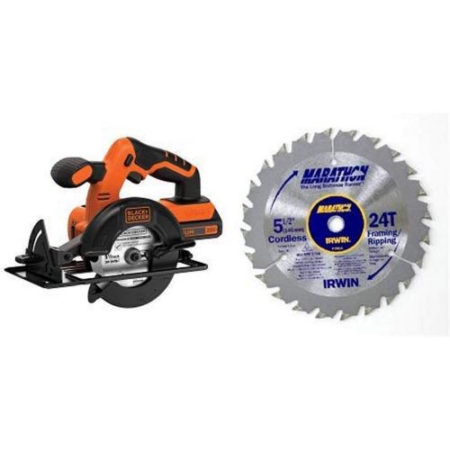  [아마존베스트]BLACK+DECKER BDCCS20C 20V Max Cordless Circular Saw with IRWIN Tools MARATHON Carbide Cordless Circular Saw Blade 5 1/2-Inch 18T Carded (14011)