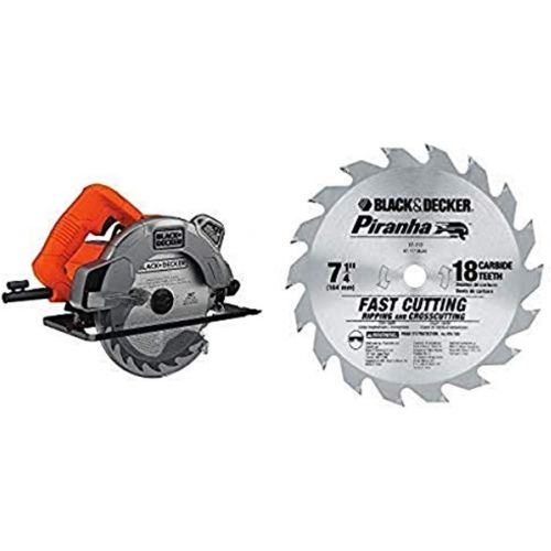  [아마존베스트]Black & Decker BDECS300C 13 Amp Circular Saw with Laser with BLACK+DECKER 77-717 Piranha 7-1/4-Inch 18 Tooth ATB Thin Kerf Crosscuttin