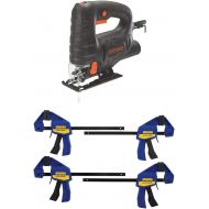 [아마존베스트]BLACK+DECKER Jig Saw, 4-Amp with IRWIN QUICK-GRIP Clamps, One-Handed, Mini Bar, 6-Inch, 4-Pack (BDEJS4C & 1964758)