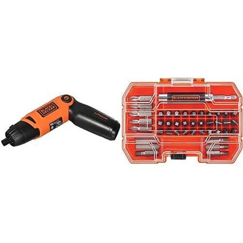  [아마존베스트]BLACK+DECKER Li2000 3.6-Volt 3 Position Rechargeable Screwdriver Orange/Black with BLACK+DECKER BDA42SD 42-Piece Standard Screwdriver Bit Set