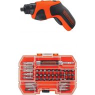 [아마존베스트]BLACK+DECKER BDCS20C 4-Volt MAX Lithium-Ion Cordless Rechargeable Screwdriver with BLACK+DECKER BDA42SD 42-Piece Standard Screwdriver Bit Set