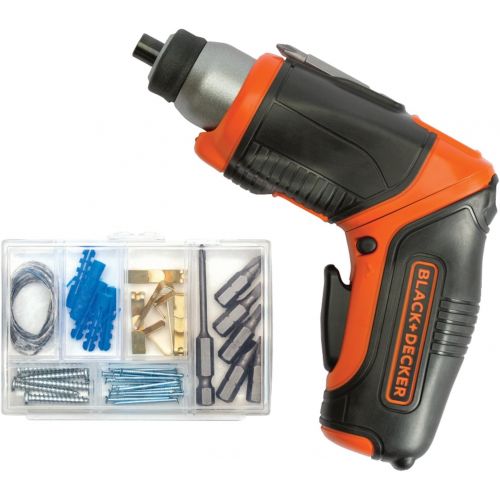  [아마존베스트]BLACK+DECKER 4V MAX Cordless Screwdriver, Rechargeable with Screwdriver Bit Set, 42-Piece (BDCS40BI & BDA42SD)