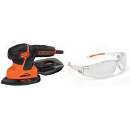 BLACK+DECKER Mouse Detail Sander with Lightweight Safety Eyewear, Clear lens (BDEMS600 & BD250-1C)