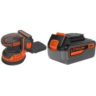 BLACK+DECKER 20V MAX Random Orbit Sander with Extra 4-Ah Lithium Ion Battery Pack (BDCRO20C & LB2X4020)