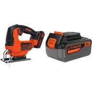 BLACK+DECKER 20V MAX JigSaw with Extra 4-Ah Lithium Ion Battery Pack (BDCJS20C & LB2X4020)