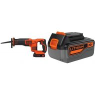 BLACK+DECKER 20V MAX Reciprocating Saw with Extra 4-Ah Lithium Ion Battery Pack (BDCR20C & LB2X4020)