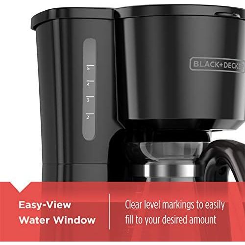  [아마존베스트]BLACK+DECKER CM0700B 5-Cup Coffee Maker, Compact Design