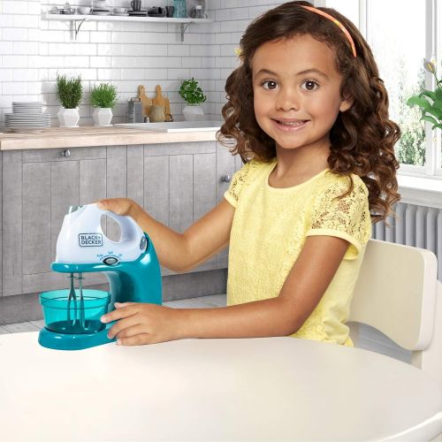  [아마존베스트]BLACK+DECKER Junior Hand Mixer Role Play Pretend Kitchen Appliance for Kids with Realistic Action, Light and Sound - Plus Mixing Bowl and Two Mixing Modes for Imaginary Cooking Fun