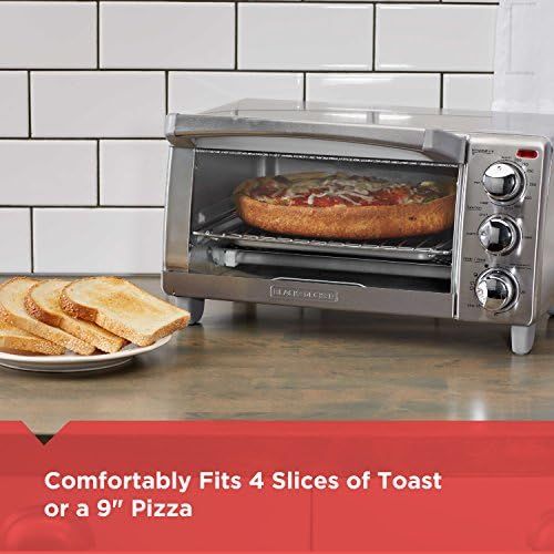  [아마존베스트]BLACK+DECKER 4-Slice Toaster Oven with Natural Convection, Stainless Steel, TO1760SS