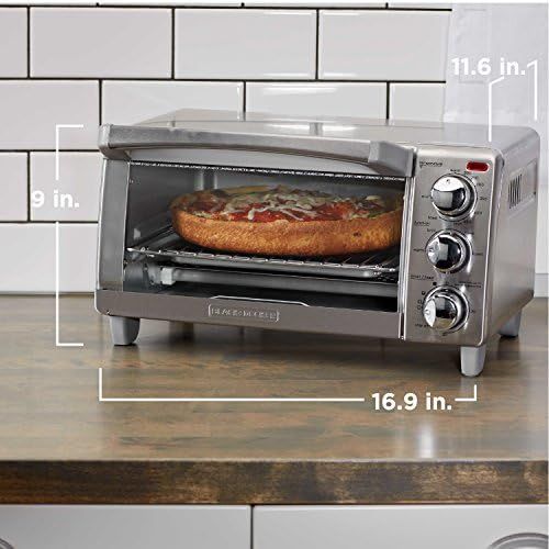  [아마존베스트]BLACK+DECKER 4-Slice Toaster Oven with Natural Convection, Stainless Steel, TO1760SS