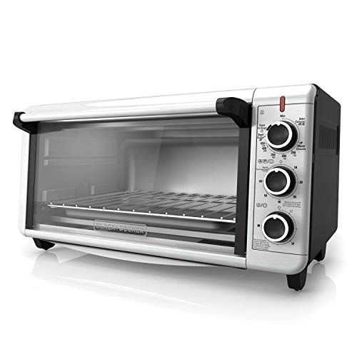  [아마존베스트]BLACK+DECKER TO3240XSBD 8-Slice Extra Wide Convection Countertop Toaster Oven, Includes Bake Pan, Broil Rack & Toasting Rack, Stainless Steel/Black Convection Toaster Oven