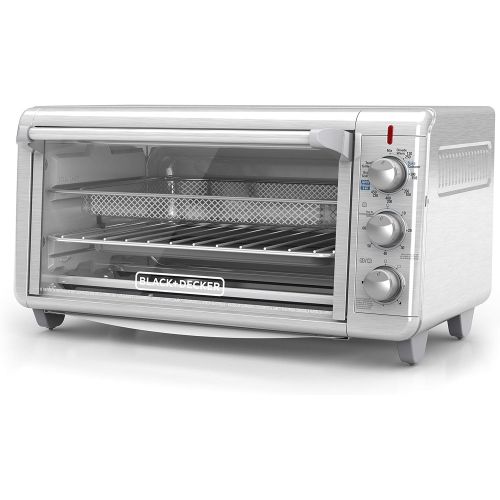  [아마존베스트]Black+Decker TO3265XSSD Extra Wide Crisp ‘N Bake Air Fry Toaster Oven, Silver, Fits 9 x 13 Pan