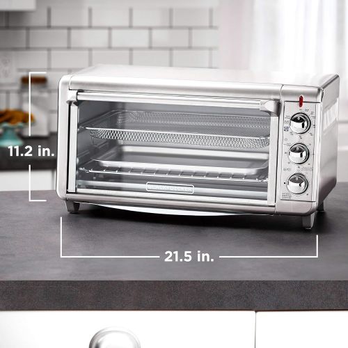  [아마존베스트]Black+Decker TO3265XSSD Extra Wide Crisp ‘N Bake Air Fry Toaster Oven, Silver, Fits 9 x 13 Pan