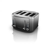 [아마존베스트]BLACK+DECKER 4-Slice Extra-Wide Slot Toaster, Stainless Steel, Ombre Finish, TR4310FBD,Black/Silver Ombre