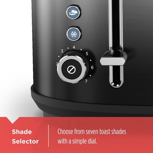  [아마존베스트]BLACK+DECKER 4-Slice Extra-Wide Slot Toaster, Stainless Steel, Ombre Finish, TR4310FBD,Black/Silver Ombre