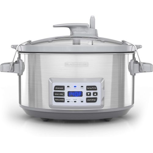  [아마존베스트]BLACK+DECKER SCD7007SSD 7-Quart Digital Slow Cooker with Temperature Probe + Precision Sous-Vide, Capacity, Stainless Steel