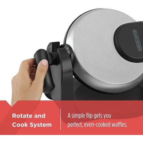  [아마존베스트]BLACK+DECKER Flip Waffle Maker, Silver, WM1404S