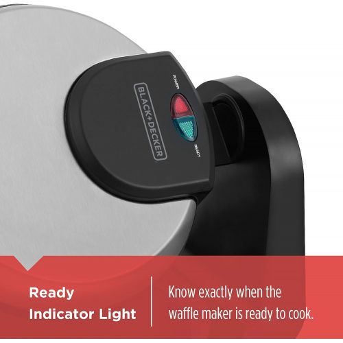  [아마존베스트]BLACK+DECKER Flip Waffle Maker, Silver, WM1404S