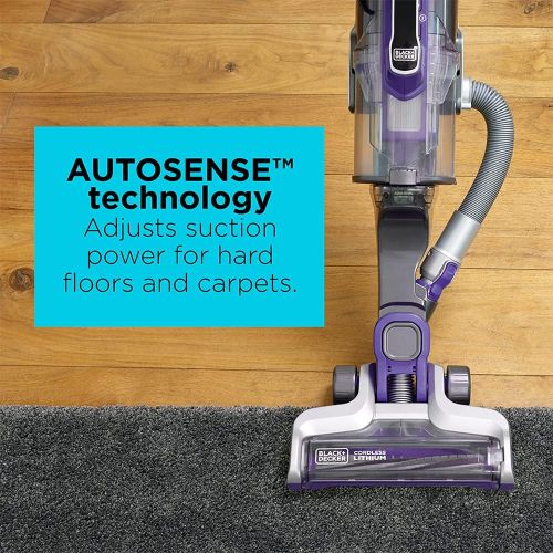  BLACK+DECKER Power Series Pro Pet Cordless Stick Vacuum Cleaner, 2-in-1, Purple (HCUA525JP)