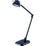 BLACK+DECKER PureOptics Elate Dual Arm 5W Flicker-Free Natural Daylight LED Desk Lamp with USB Charging Port, 2 Dimming Levels (263 Lumens), Black (LED5NOV-BLK)