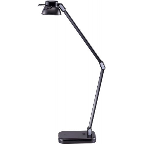  BLACK+DECKER PureOptics Elate Dual Arm 5W Flicker-Free Natural Daylight LED Desk Lamp with USB Charging Port, 2 Dimming Levels (263 Lumens), Black (LED5NOV-BLK)