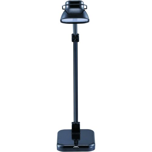  BLACK+DECKER PureOptics Elate Dual Arm 5W Flicker-Free Natural Daylight LED Desk Lamp with USB Charging Port, 2 Dimming Levels (263 Lumens), Black (LED5NOV-BLK)