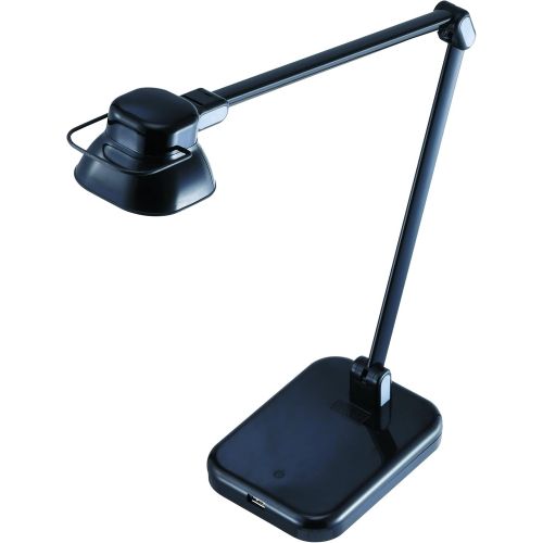  BLACK+DECKER PureOptics Elate Dual Arm 5W Flicker-Free Natural Daylight LED Desk Lamp with USB Charging Port, 2 Dimming Levels (263 Lumens), Black (LED5NOV-BLK)