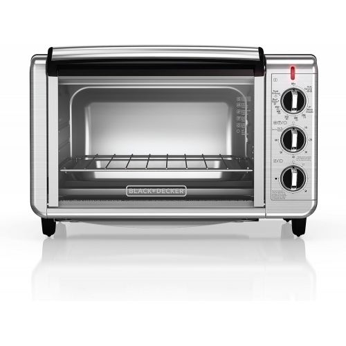  BLACK+DECKER TO3230SBD 6-Slice Convection Countertop Toaster Oven, Includes Bake Pan, Broil Rack & Toasting Rack, Stainless Steel Convection Toaster Oven