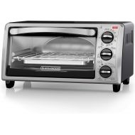 BLACK+DECKER 4-Slice Toaster Oven with Natural Convection, Stainless Steel, TO1760SS