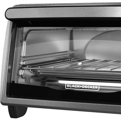  BLACK+DECKER 4-Slice Toaster Oven, Stainless Steel, TO1303SB