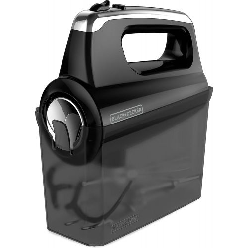  BLACK+DECKER MX600B Helix Performance Premium 5-Speed Hand Mixer, 5 Attachments + Case, Black