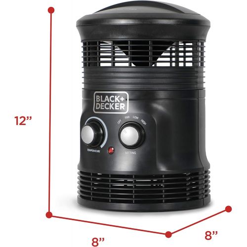  BLACK+DECKER Portable Space Heater, 360° Personal Heater with Overheat Protection, 1500W, Black, 1 Piece