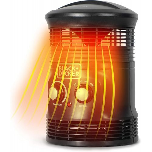  BLACK+DECKER Portable Space Heater, 360° Personal Heater with Overheat Protection, 1500W, Black, 1 Piece