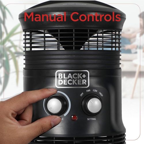  BLACK+DECKER Portable Space Heater, 360° Personal Heater with Overheat Protection, 1500W, Black, 1 Piece