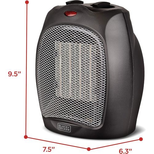  BLACK+DECKER Desktop Ceramic Electric Space Heater for Indoor Use, 1500W, Small