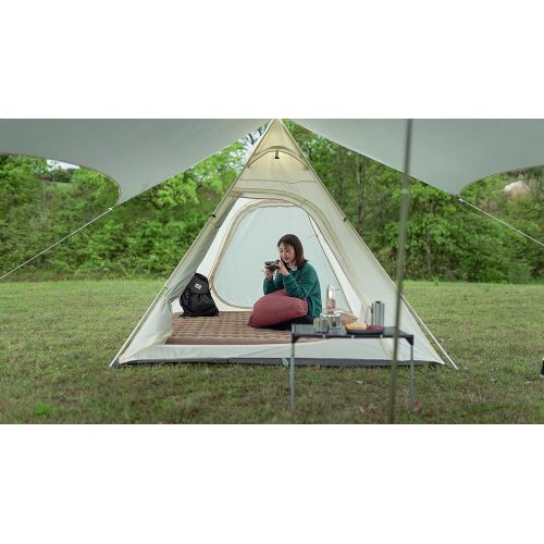  BLACKDEER 4 Person Teepee Tent for Camping, Waterproof Windproof Tent Tarp Family with Included Patio Shelter 4 Season Design Easy Set Up Great for Festivals, Beach, Outdoor Events