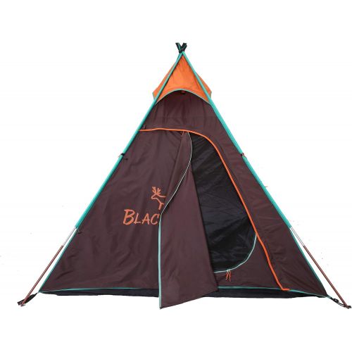  BLACKDEER Teepee Tent Sleeps 4 Person Perfect for Camping for Family and Friends 4 Season Waterproof Design with Fast Easy Set Up Great for Festivals, Beach, and Outdoor Events