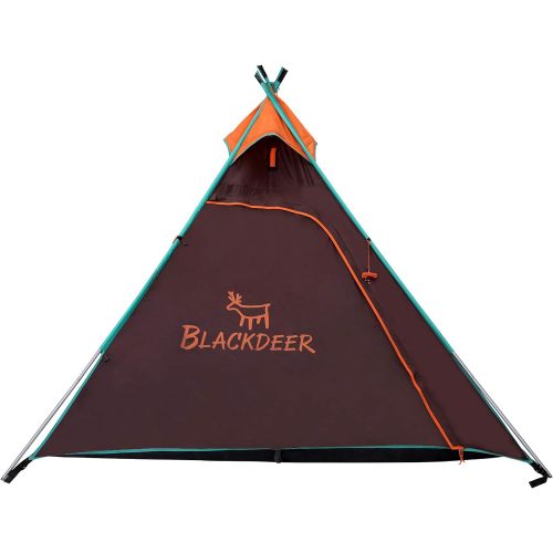  BLACKDEER Teepee Tent Sleeps 4 Person Perfect for Camping for Family and Friends 4 Season Waterproof Design with Fast Easy Set Up Great for Festivals, Beach, and Outdoor Events