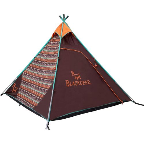  BLACKDEER Teepee Tent Sleeps 4 Person Perfect for Camping for Family and Friends 4 Season Waterproof Design with Fast Easy Set Up Great for Festivals, Beach, and Outdoor Events