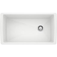 BLANCO, White 441767 DIAMOND SILGRANIT Super Single Undermount Kitchen Sink, 33.5